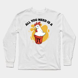 Pi Day Math Pie Chicken Pot Pi Number Long Sleeve T-Shirt